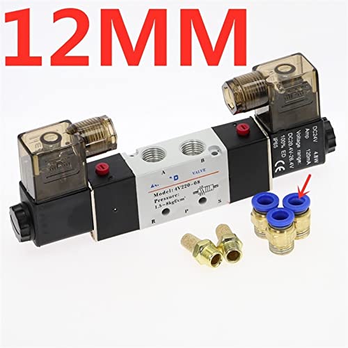 Électrovanne pneumatique 4V220-08 pour circuits d'air comprimé 12mm - 3