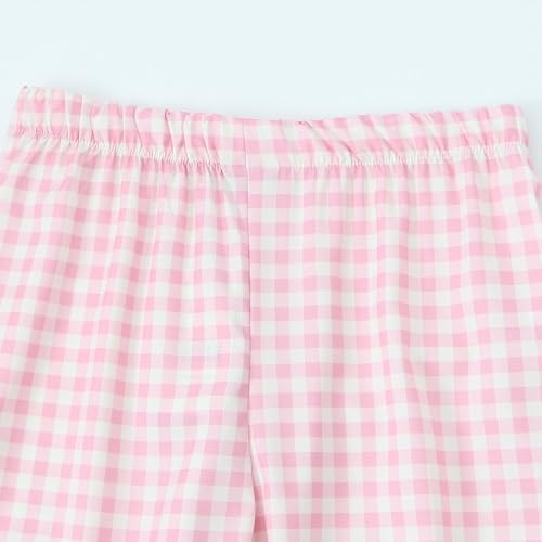 Y2K Gingham Pants for Women Bow Tie Side Slit Wide Leg Lounge Loose Fit Plaid Trousers Teen Girls Going Out Pants3