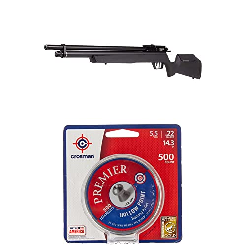 Benjamin Marauder Bp22Sas 22-Caliber Pellet Semi Pcp-Powered Hunting Air Rifle With Adjustable-All Weather Stock + Crosman Lhp22 .22-Caliber Premier Hollow Point Pellets (500-Count) #TOP9