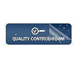 WZEMUCE Letrero elegante para control de calidad, pared o puerta, acrílico autoadhesivo para puerta de habitación de 7,6 x 23 cm.