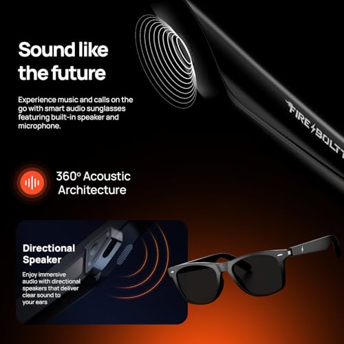 Image of Fire-Boltt Fire-Lens Dune Smart Glasses, Bluetooth Calling & Open-Ear Bluetooth Sunglasses with HD Sound & Smart Audio Touch Controls Voice Assistant (Siri /Alexa /Google), Fast Charging for Men & Women