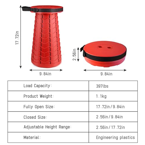 Image of Portable & Lightweight Foldable Camping Chair for Adults, Heavy Duty Folding Stool with Adjustable Shoulder Strap, Perfect for Picnic, Beach, Backyard, and Sporting Events, Max Weight 400lbs