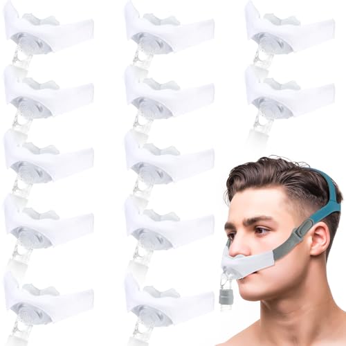 Image of Nuanchu 12 Pcs Nasal Pillow Liner for CPAP Cushion Nasal Cushion Pillow Covers Cotton Liners Skin Sleep Protector Compatible Comfort Reusable Reduce Noisy Air Leaks and Irritation (White)