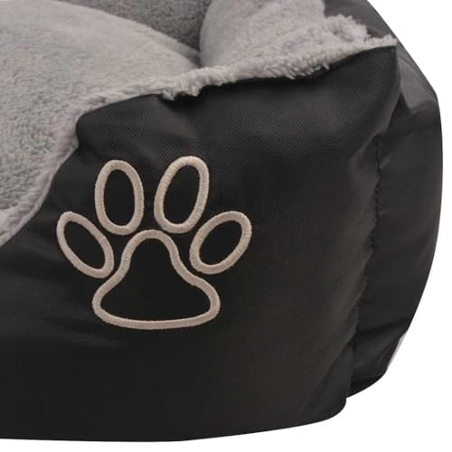 Lit pour chiens noir taille L : canapé antidérapant avec coussin rembourré confortable