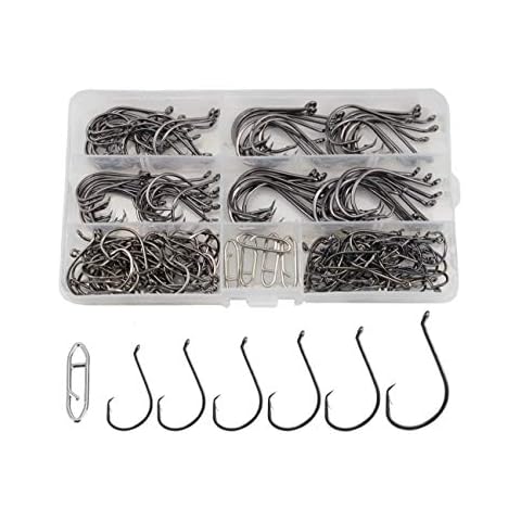 180pcs Circle Hooks Saltwater/Freshwater Fishing Hooks Cover