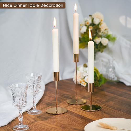 KDJFIIH Gold Candlestick Holders - Bulk Decorative Metal Candelabra - Fits 0.8 Inch Diameter Taper Candles - Gold Taper Candle Stands for Wedding, Home, Party Table Decor (Set of 27) by KDJFIIH - Image 4