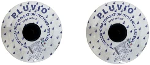 MANICHETTA GOCCIOLANTE PLUVIO 500 MT D. 17-8 MIL 2LTH PASSO 30 CM PIATTINA PER IRRIGAZIONE ORTO 2 BOBINE 250 METRI