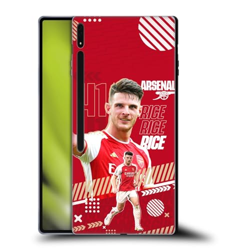 Head Case Designs Officially Licensed Arsenal FC Declan Rice 2023/24 First Team Soft Gel Case Compatible with Samsung Galaxy Tab S8 Ultra