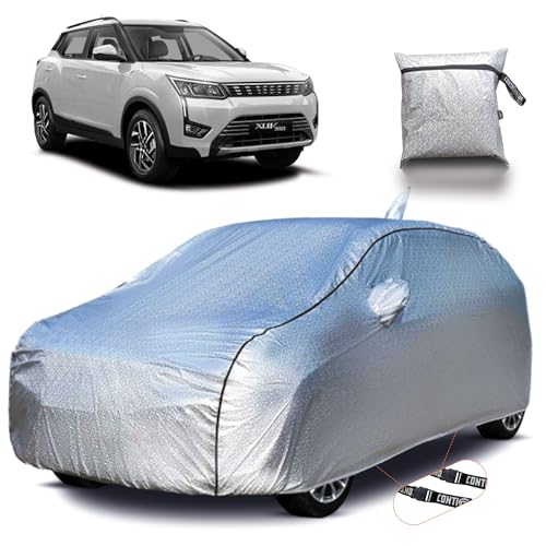 Image of Continental [SilverGuard] Dual Belts Extra Protection XUV 300 Car Cover (2019-2026) Build with Triple Stitched,Waterproof & Dustproof Car Cover for XUV 300 (Metallic Silver).