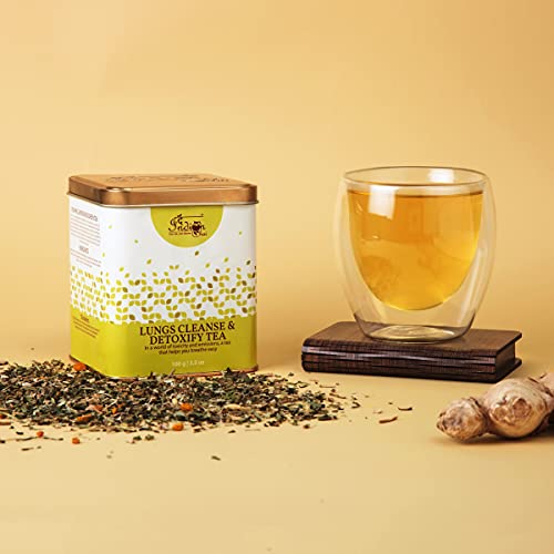Image of The Indian Chai - Lung Cleanse & Detoxify Tea 200g | Anti Smoking Herbal Tea with Burdock Root, Valerian Root, Mullein Leaf, Eucalyptus Leaves & more