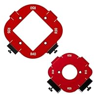 HOVCEH 2 Stück Eckradius-Frässchablonen, 4 in 1 Frässchablonen für Oberfräse, R10 R15 R20 R25 R30 R35 R40 R50 Radius Jig Router Schablonen, Radius Schnellvorrichtung für Holzbearbeitung DIY (Rot)