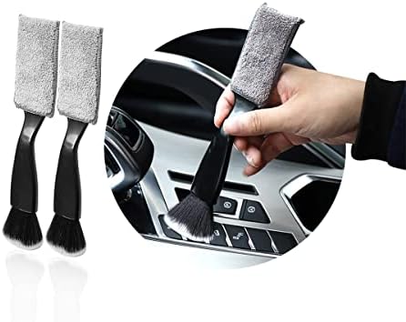 Ziciner 2 PCS Double Head Brush for Car Clean, Soft Auto Interior...