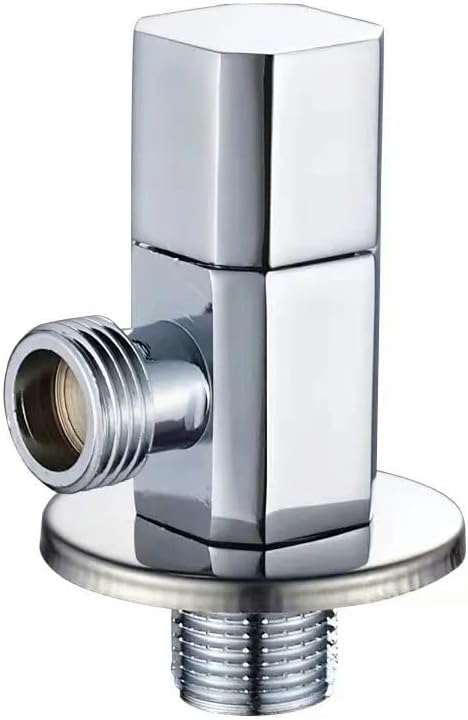 Brass Angle Water Control Valve Half Half Bathroom Corner Hot Cold Chrome Gray Gold Black Fixture(Black)