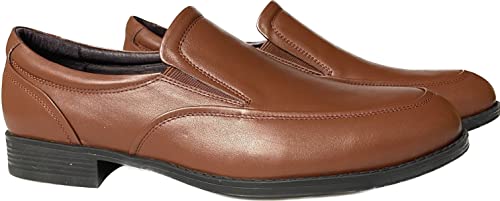 Image of Justar Men's Leather Casual Loafers Slip-On Comfort Tuxedo Dress Shoes for Business Office