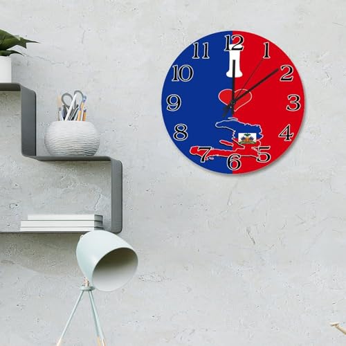 Horloge murale en bois Haïti 30cm suspendre salon déco pays