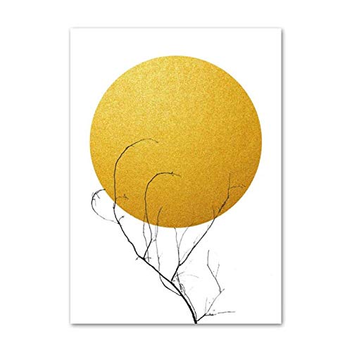 Toile Murale Salon Jaune Soleil sans Cadre - Solution Mur Vide 40x60cm 2pcs