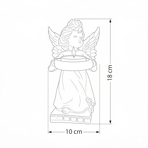 Image of Decorative Angel Figurine with Candle Holder | Elegant Tealight Candle for Home Decor, Living Room & Bedroom | Spiritual Showpiece for Gifting (Golden Wings)