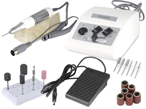 Profi Fußpflegegerät Maniküre Pediküre Set 0 bis 30.000 Umdrehungen (Grundgerät + Hornhaut Set)