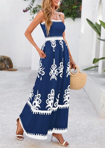 PRETTYGARDEN Summer Dress for Women 2025 Floral Sundress Spaghetti Strap Flowy Beach Vacation Boho Maxi Dresses4