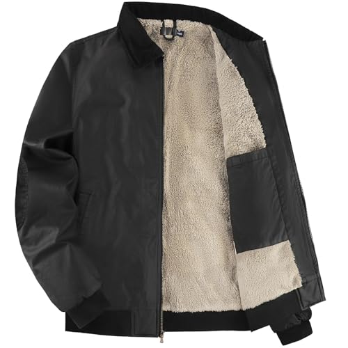 Veste hiver polaire homme avec fermeture éclair intégrale et doublure sherpa