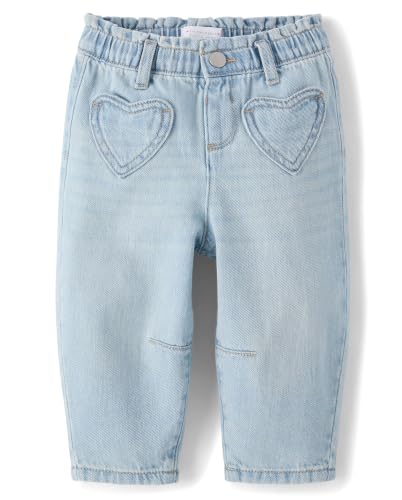 Image of The Children's Place Baby Girls' and Toddler Barrel Leg Jeans
