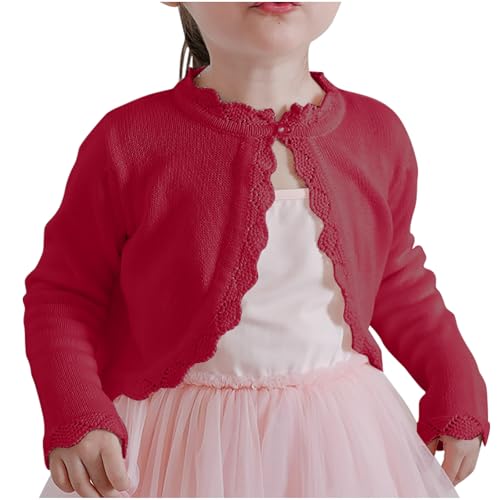 Bolero Shrug Cardigan for Girls 2025 Cute Knit Open Front Long Sleeve Sweater Button Lightweight Kids Cardigans2