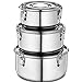 Klee Utensils 3-Piece Airtight Stainless Steel Food Storage Containers with Lids