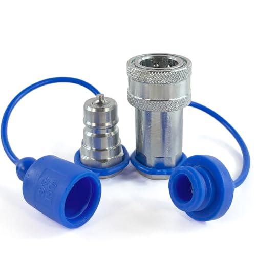 Image of 3 /8 inch NPT Thread ISO7241-1A Hydraulic Quick Disconnect Coupler /Quick Coupling Set with Dust Caps