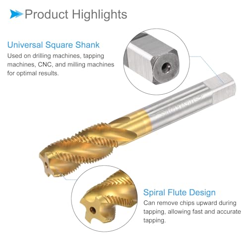 CoCud Spiralnut-Gewindebohrer, M16 x 1,5 Gewindegröße, 4 Schneiden, Hochgeschwindigkeitsstahl-Gewindewerkzeug - (Anwendungen: zur Bearbeitung von Löchern und klebrigen Materialien)