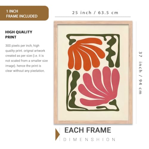 Image of kotart Sophisticated Boho Art Home Decoration Paintings With Frame For Living Room Bed Room Hotel Wall Decor Digital Reprint Set of 3