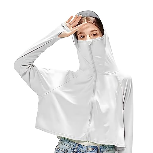 Catálogo para Comprar On-line Ropa de protección disponible en línea para comprar. 48 YDOERKKL Chaqueta de Proteccion Solar Mujer UPF 50+, Camiseta de protección Solar de Manga Larga con mascarilla, Camisas UV, al Aire última intervensión, Secado rápido (Blanco)