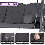 PURPLE LEAF Hollywoodschaukel 3-Sitzer Grau