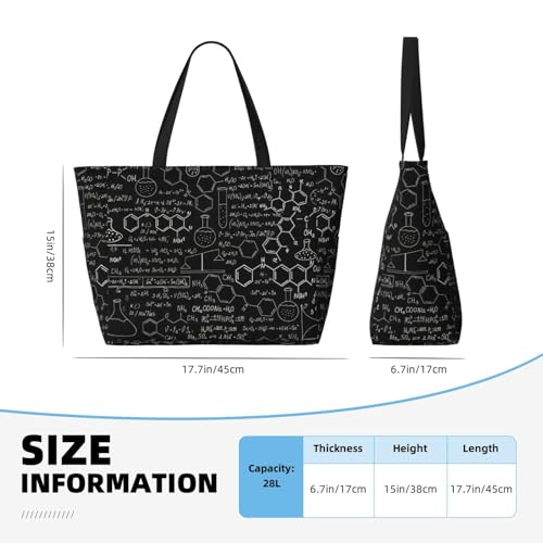 Abstract Science Chemistry Illustration 3D print Large Waterproof Beach Bag for Women Tote Bag for Travel Vacation fun Travel Bag4