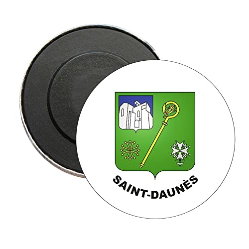 ROUND MAGNET. HERALDIC SHIELD SAINT-DAUNES LOT FRANCE