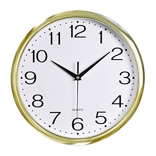 Zaptex Wall Clocks Battery Operated 12 inch, Non-Ticking Silent Wall Clock Modern Simple Style Round Quartz Clocks for Living Room, Kitchen, Bedroom, Classroom Decor