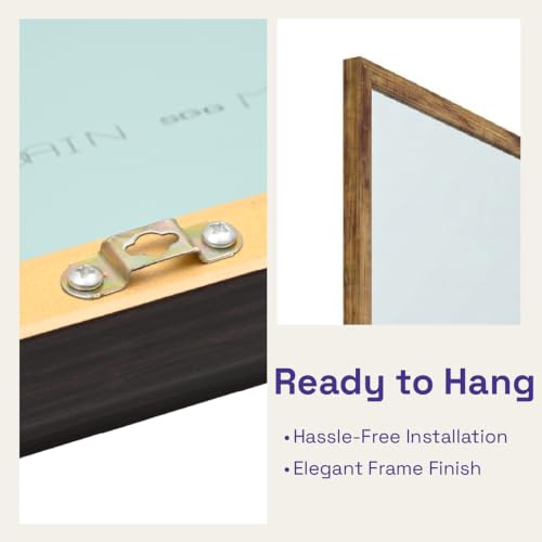 Image of Wakefit Decorative Rectangle Wall Mirror - 47 Inch | Metal Frame Wall Mirror for Living Room Bedroom Entryway Dressing Room Modern Home Decor & Gifting | Agbada Light Brown - 18.1x47.6x2 Inch