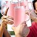 Alohastarttg 40 oz Plastic Tumblers with Handle, Screw Off Lid with Included Straw, Double Wall Leakproof Reusable Water Bottle Travel Mug Cup for Iced Coffee, Hot Cold Drink, Smoothie (2, Pink)