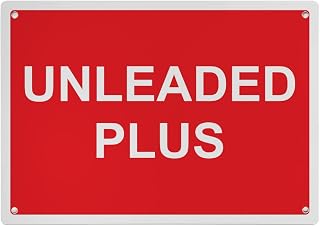 Weatherproof OSHA Gasoline Sign (Unleaded Plus) Portrait Vertical 8 in" x 12 in" Indoor Outdoor UV Resistant Workplace Safety Signage