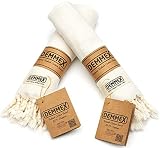 DEMMEX (Set of 2) Certified 100% Organic Turkish Cotton Prewashed Decorative Bathroom Peshtemal Towe