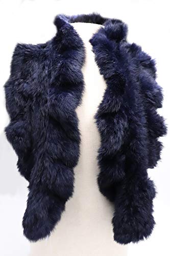 surell Long Ruffle Rabbit Fur Pull-Through Scarf - Women's Luxurious Neck Trim Scarves2