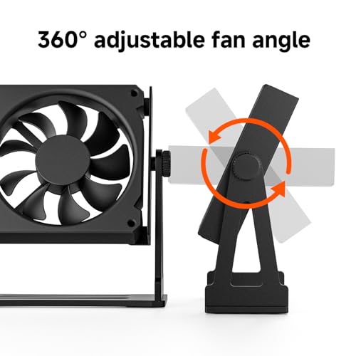 Image of Multi-Purpose Desk Fan Stand Mount for 120mm PC Computer Fans (Aluminum Black)