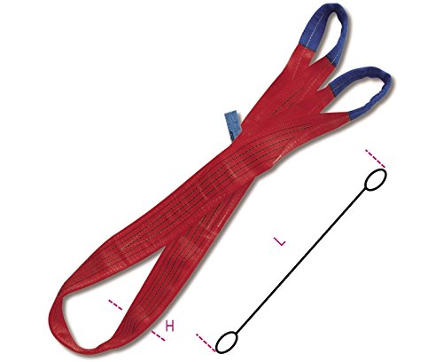 Beta 8158 10-T5 - Braca per sollevamento 5t rosso nastro piatto a due strati, asole rinforzate, poliestere alta tenacità (PES)
