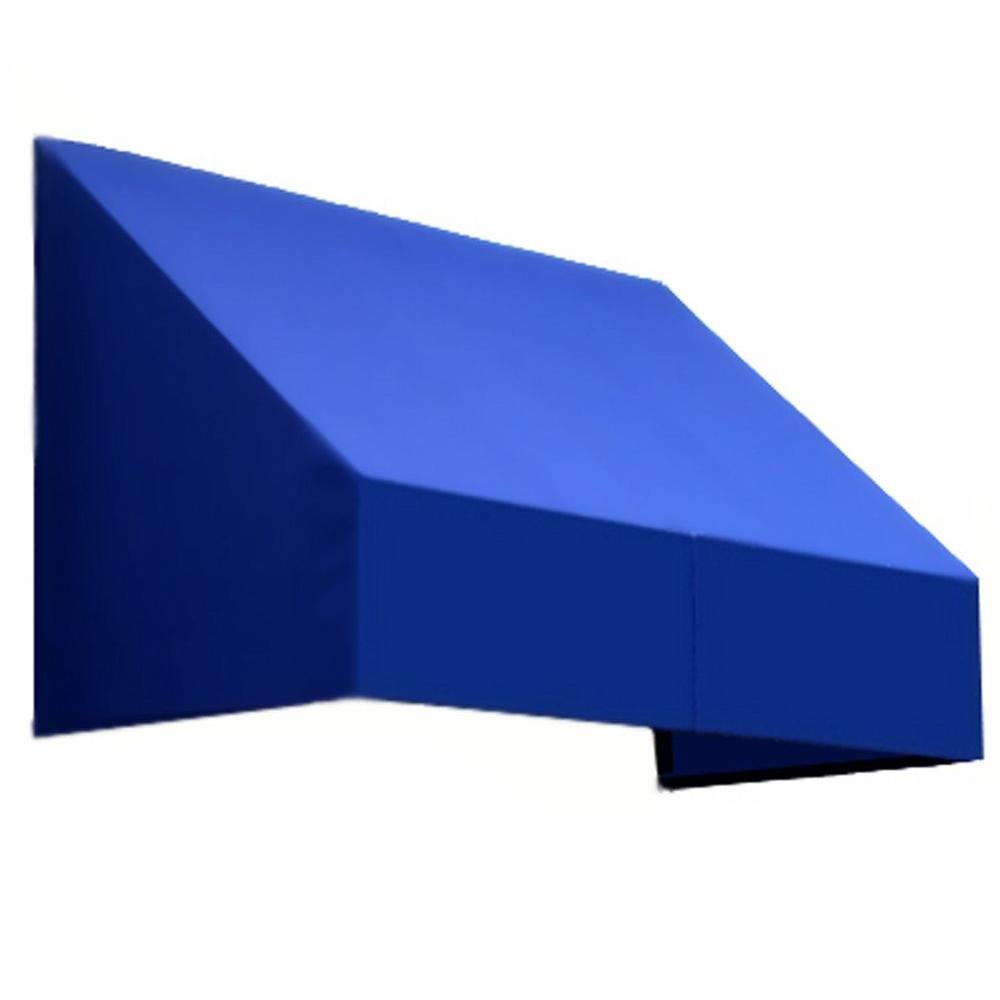 10.38 FT. NEW Yorker Fixed Awning 124.5 in. W X 18 in. H X 36 in. D Acrylic Fabric in Bright Blue by Awntech – Model NK1836-10BB