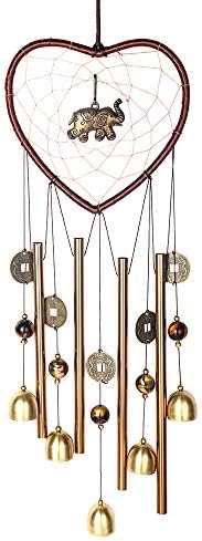 PROMISE YO Elephant Wind Chimes Outdoor, Heart Wind Chimes Indoor Dream Catcher Wind Chimes Outdoor Bell Wind Chimes Mom Windchime for Garden, Yard, Patio, Home, Room, Window Décor (Heart-Elephant)