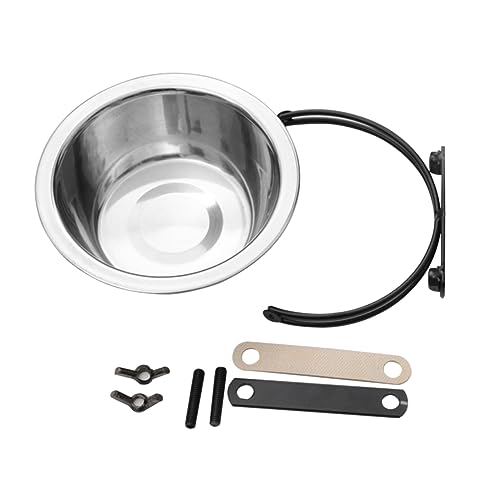 ifundom Stainless Steel Hanging Cage Bowl for Dogs Cats Pets Easy Feeding Dish for Indoor Use with Convenient Design