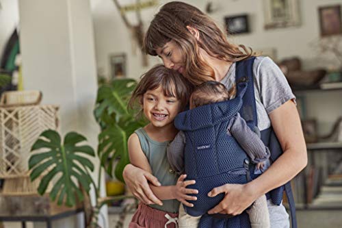Image of BabyBjorn Baby Carrier Free, Navy Blue, 3D Mesh | Infant Carrier (7-26.5 lbs), Front Facing, Outward Facing, with Back Support, Ergonomic, Lumbar Support
