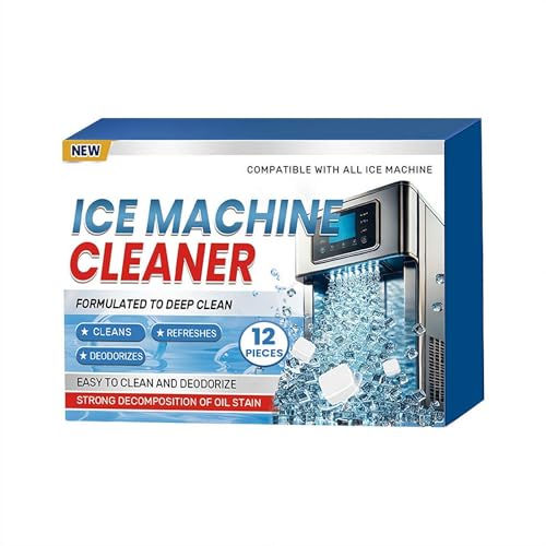 LQQDREX 12 piezas de descalcificador para máquina de hielo, pastillas limpias para máquina de hielo Frigidair, ayuda a eliminar el agua dura y la acumulación de minerales para un hielo de gran sabor