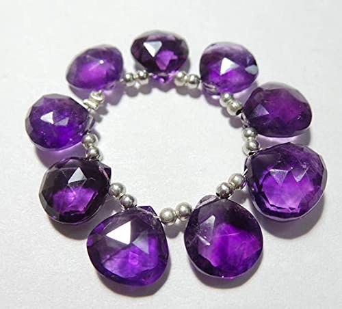 Améthyste naturelle en perles de cœur pour créer vos propres bijoux d'été personnalisés