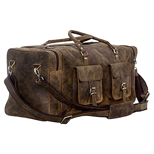 KomalC 28 inch Duffel Bag Travel Sports Overnight Weekend Leather Duffle Bag for Gym Sports Cabin Holdall bag