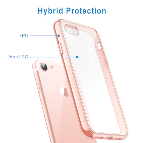 Image of JETech Case for iPhone SE 3 /2, iPhone 8 /7, Anti-Yellowing, Rose Gold